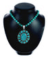 Navajo Turquoise Sterling Silver Necklace Pendant Set SX10611