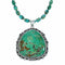 Genuine Navajo Turquoise Sterling Silver Necklace Pendant Set SX10612