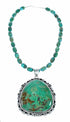 Genuine Navajo Turquoise Sterling Silver Necklace Pendant Set SX10612