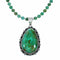 Genuine Navajo Turquoise Sterling Silver Necklace Pendant Set SX10613