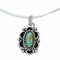 16" Italian Box Chain Necklace With Sterling Silver And Navajo Turquoise Pendant SX10629