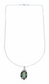 16" Italian Box Chain Necklace With Sterling Silver And Navajo Turquoise Pendant SX10629