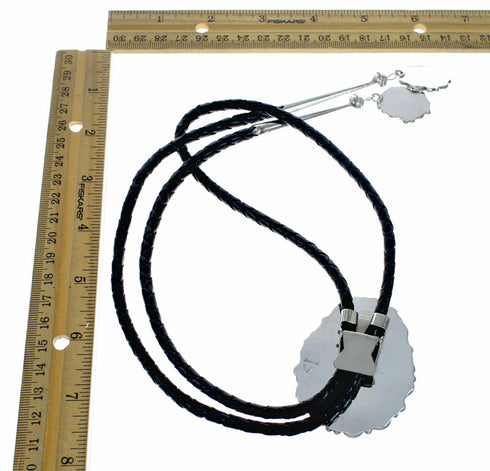Navajo Sterling Silver American Indian Turquoise Bolo Tie SX10597