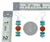 Navajo Turquoise And Coral Sterling Silver Bead Hook Dangle Earrings SX10624
