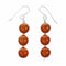 Sterling Silver Navajo Coral Bead Hook Dangle Earrings SX10625