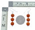 Sterling Silver Navajo Coral Bead Hook Dangle Earrings SX10625