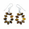Tiger Eye Sterling Silver Native American Hook Dangle Earrings SX10626