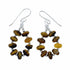 Tiger Eye Sterling Silver Native American Hook Dangle Earrings SX10626