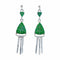 Southwestern Green Agate Inlay And Silver Post Dangle Earrings SX10628