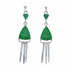 Southwestern Green Agate Inlay And Silver Post Dangle Earrings SX10628