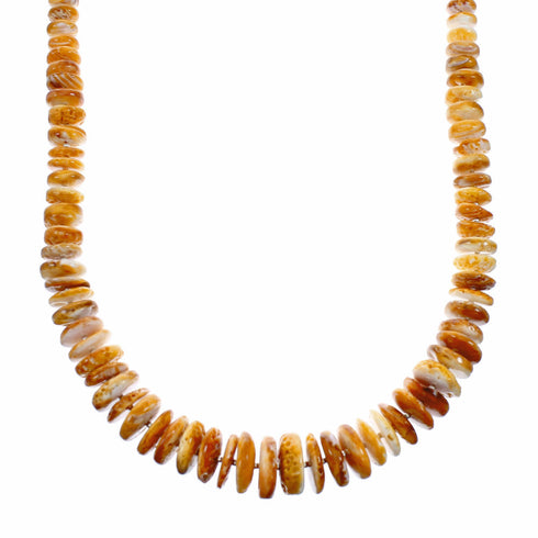 Sterling Silver Native American Oyster Shell Bead Necklace SX10635