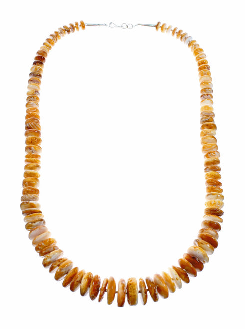 Sterling Silver Native American Oyster Shell Bead Necklace SX10635