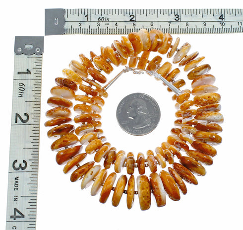 Sterling Silver Native American Oyster Shell Bead Necklace SX10635