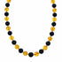 Silver Onyx And Amber Navajo Bead Necklace SX10638