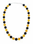 Silver Onyx And Amber Navajo Bead Necklace SX10638