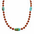 Turquoise Coral Sterling Silver Native American Bead Necklace SX10642