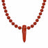 Native American Coral And Sterling Silver Bead Necklace SX10643
