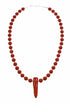 Native American Coral And Sterling Silver Bead Necklace SX10643