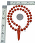 Native American Coral And Sterling Silver Bead Necklace SX10643