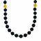 Silver Onyx And Amber Navajo Bead Necklace SX10646