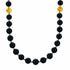 Silver Onyx And Amber Navajo Bead Necklace SX10646