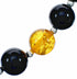 Silver Onyx And Amber Navajo Bead Necklace SX10646