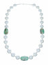 Mother of Pearl And Turquoise Sterling Silver Native American Bead Necklace SX10640