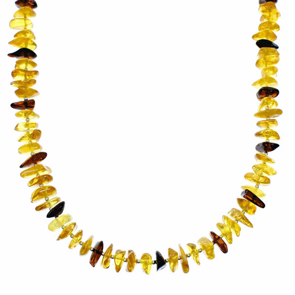 Amber Sterling Silver Native American Bead Necklace SX10644