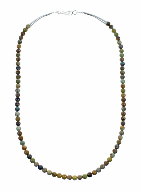 Sterling Silver American Indian Jasper Agate Bead Necklace SX10639