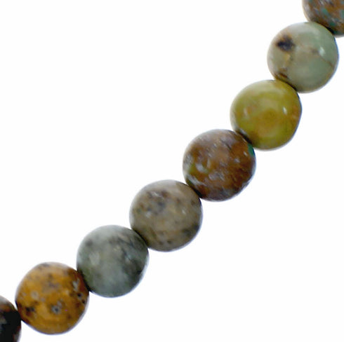 Sterling Silver American Indian Jasper Agate Bead Necklace SX10639