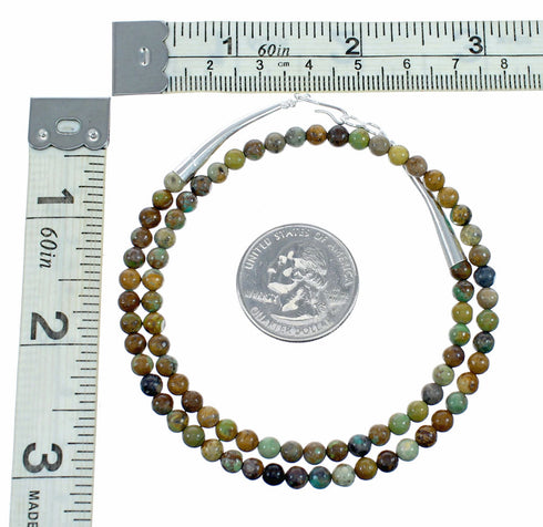 Sterling Silver American Indian Jasper Agate Bead Necklace SX10639