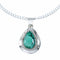 Sterling Silver Turquoise Navajo Tear Drop Pendant 16" Italian Curb Chain Necklace Set SX10651