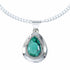 Sterling Silver Turquoise Navajo Tear Drop Pendant 16" Italian Curb Chain Necklace Set SX10651