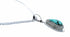 Turquoise Navajo Tear Drop Pendant Sterling Silver 16" Italian Curb Chain Necklace Set SX10652