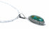 Navajo Turquoise Pendant Sterling Silver 16" Italian Mariner Chain Necklace Set SX10654