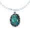 Sterling Silver 16" Italian Mariner Chain Navajo Turquoise Pendant Necklace Set SX10657