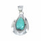 Native American Navajo Turquoise Sterling Silver Tear Drop Pendant SX10659