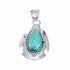 Native American Navajo Turquoise Sterling Silver Tear Drop Pendant SX10659