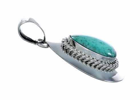 Native American Navajo Turquoise Sterling Silver Tear Drop Pendant SX10659