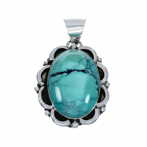 Genuine Turquoise Sterling Silver Navajo Pendant SX10663