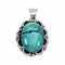 Genuine Turquoise Sterling Silver Navajo Pendant SX10663