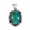 Genuine Turquoise Sterling Silver Navajo Pendant SX10664