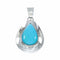 Navajo Turquoise Native American Sterling Silver Tear Drop Pendant SX10668