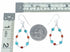 Genuine Turquoise And Coral Liquid Silver Hook Dangle Earrings SX10680