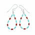 Multicolor Sterling Silver Navajo Bead Hook Dangle Earrings SX10690