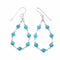 Genuine Turquoise Sterling Silver Liquid Silver Hook Dangle Earrings SX10683