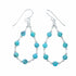 Genuine Turquoise Sterling Silver Liquid Silver Hook Dangle Earrings SX10683