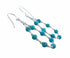 Genuine Turquoise Sterling Silver Liquid Silver Hook Dangle Earrings SX10683