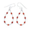 Genuine Navajo Coral Liquid Sterling Silver Hook Dangle Earrings SX10688