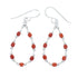 Genuine Navajo Coral Liquid Sterling Silver Hook Dangle Earrings SX10688